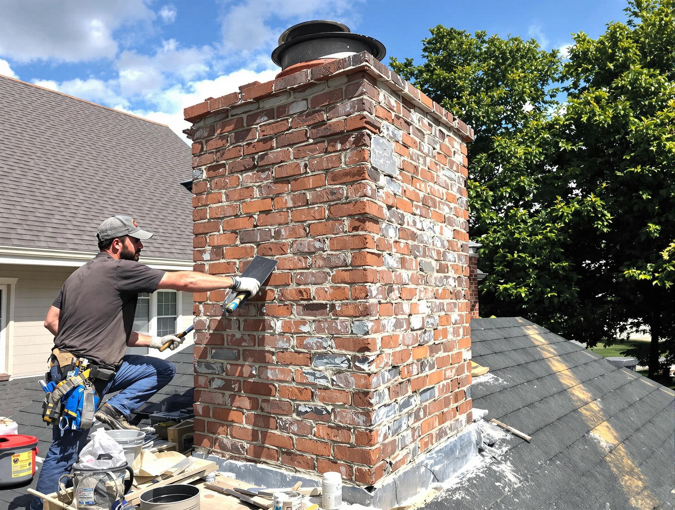 Completed chimney rebuild by Marshfield Chimney Sweep in Marshfield, MA