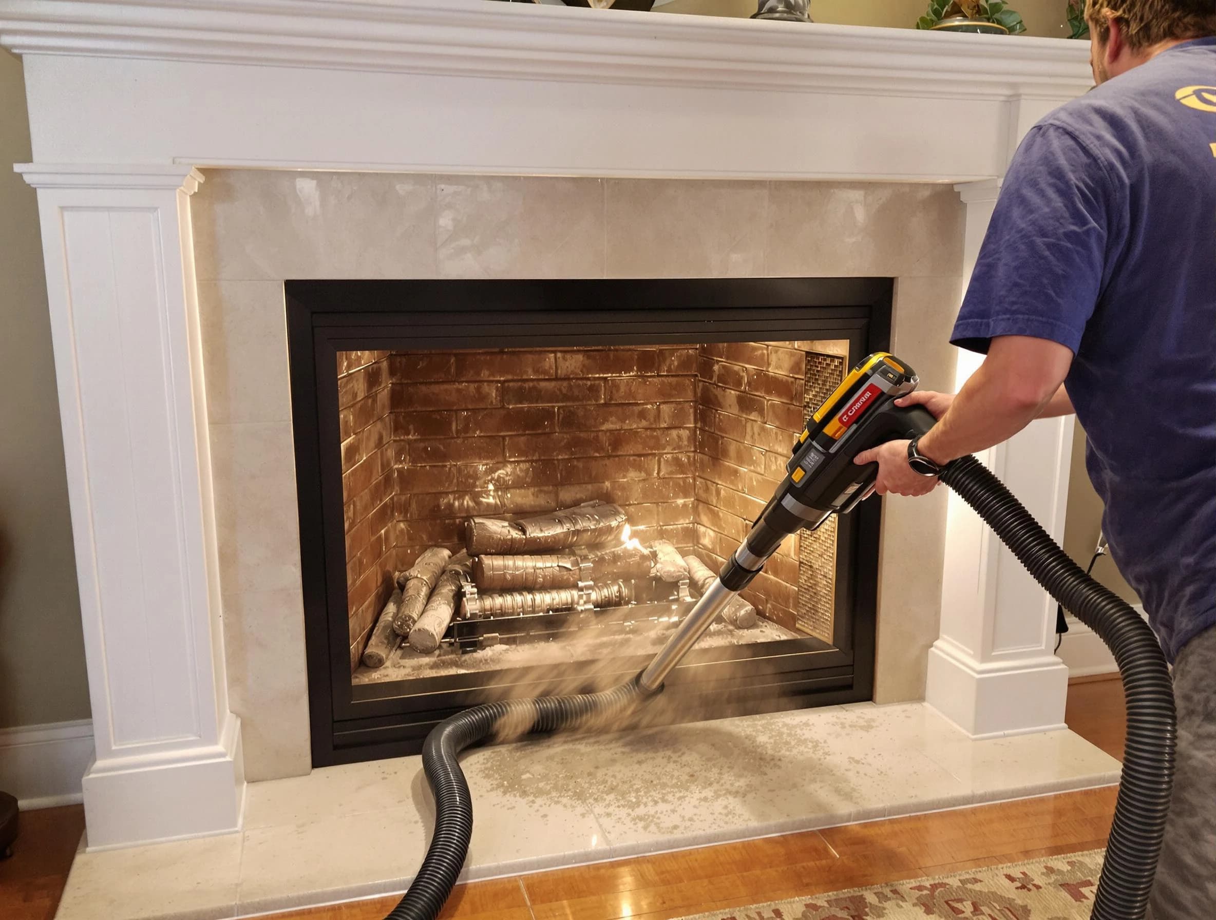 Fireplace cleaning performed by Marshfield Chimney Sweep in Marshfield, MA