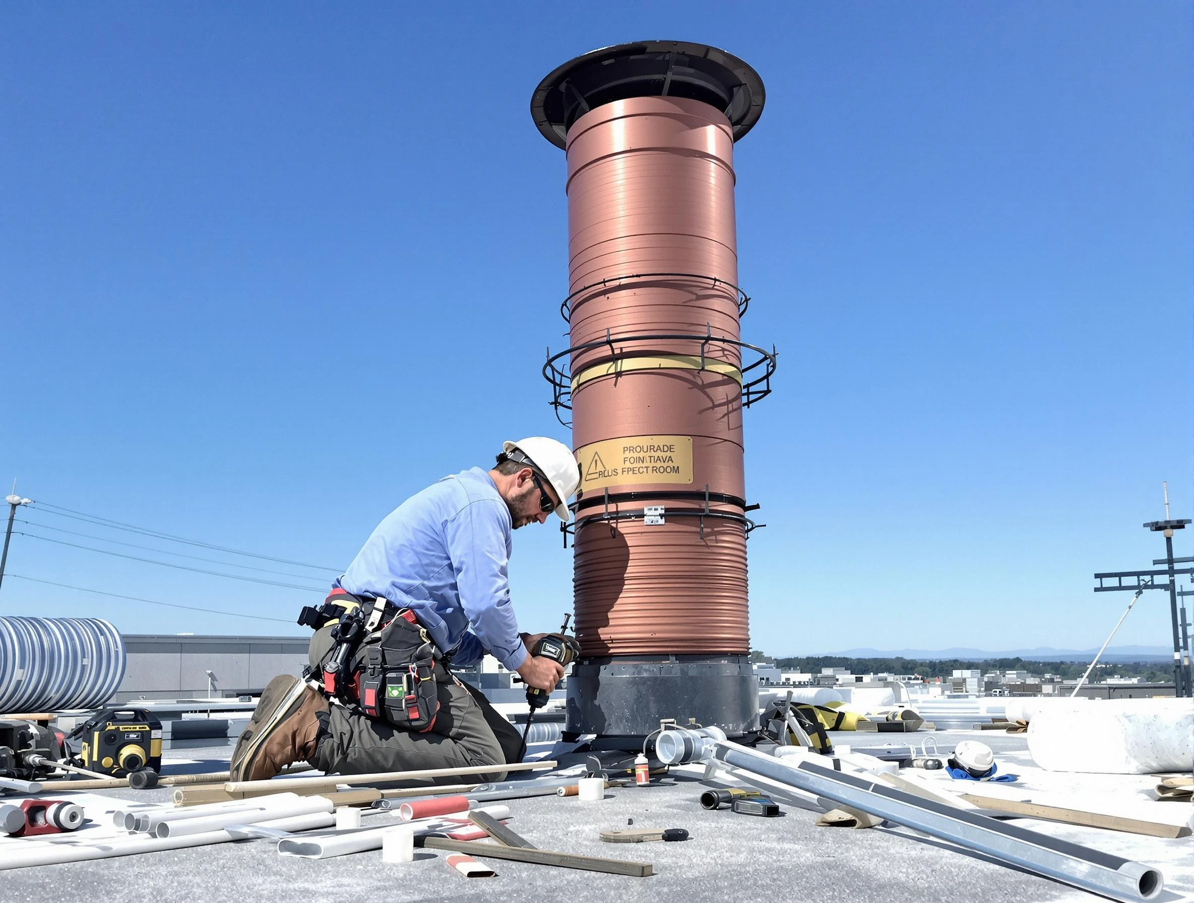 Installed chimney liner by Marshfield Chimney Sweep in Marshfield, MA