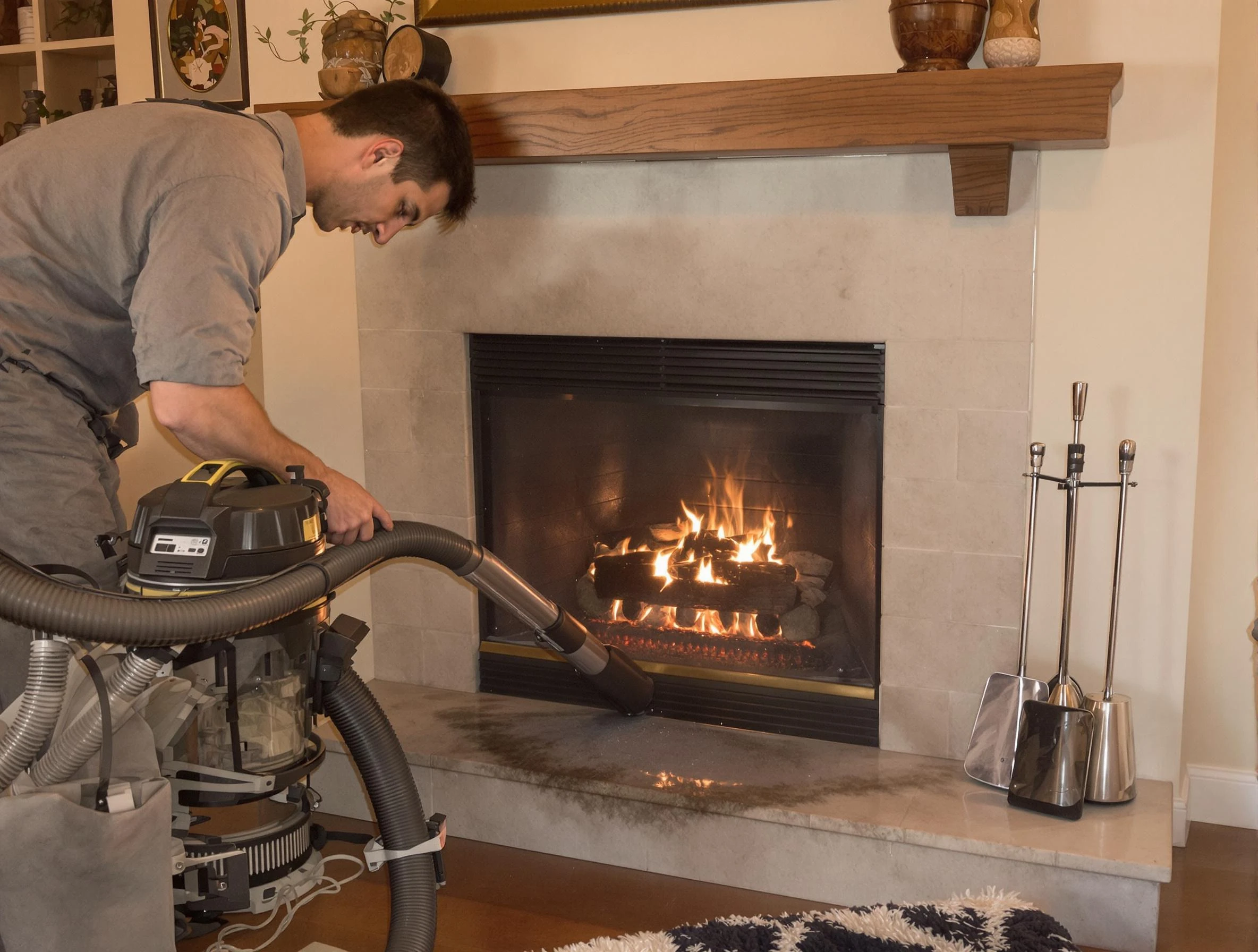 Routine fireplace upkeep by Marshfield Chimney Sweep in Marshfield, MA